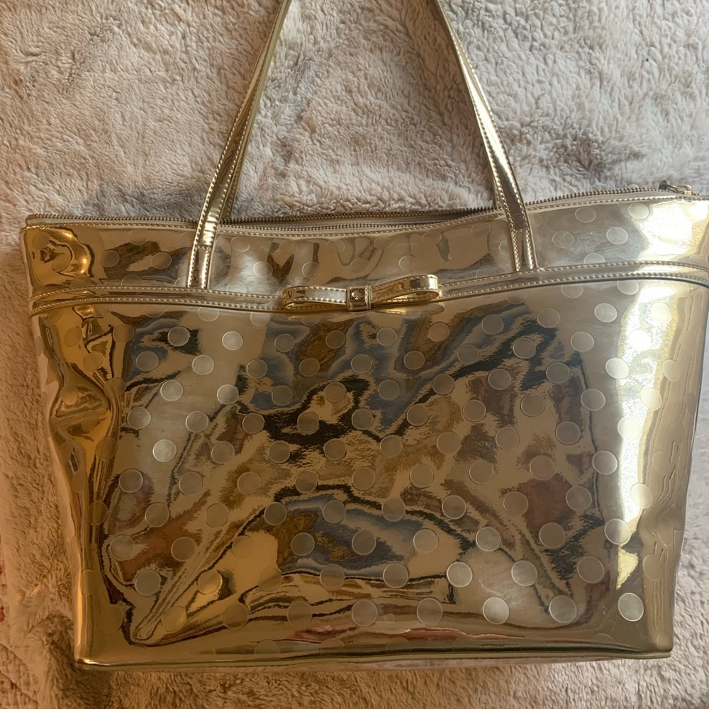 Kate Spade Gold Metallic Sophie Tote Bag